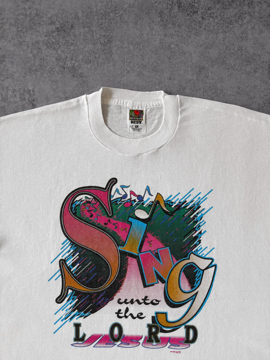 Vintage 1995 “Sing Unto the Lord Jesus” T-Shirt – Holy Rockers – Fruit of the Loom – Made in USA
