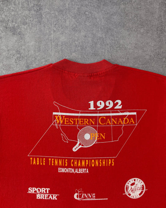 Vintage 1992 Table Tennis Tee – Western Canada Open – Edmonton Alberta - Canada Made