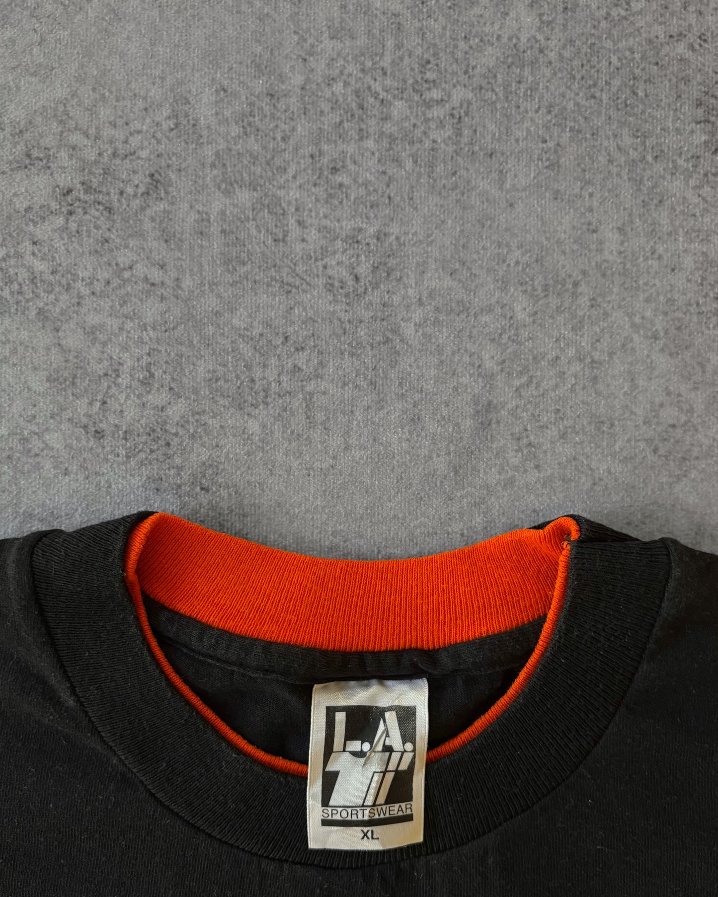 Vintage 1990s Black and Orange Blank Double Layer T-Shirt – LA Sportswear USA