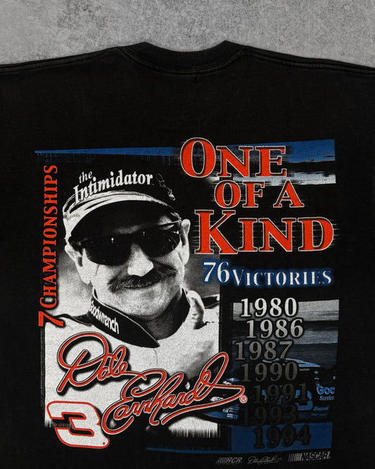 Vintage 1990s Dale Earnhardt #3 One of a Kind NASCAR Racing Graphic T-Shirt - Black Large