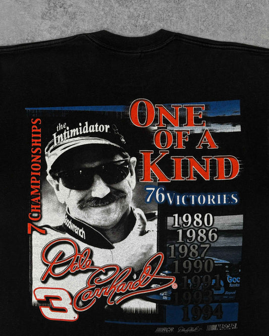 Vintage 1990s Dale Earnhardt #3 One of a Kind NASCAR Racing Graphic T-Shirt - Black Large