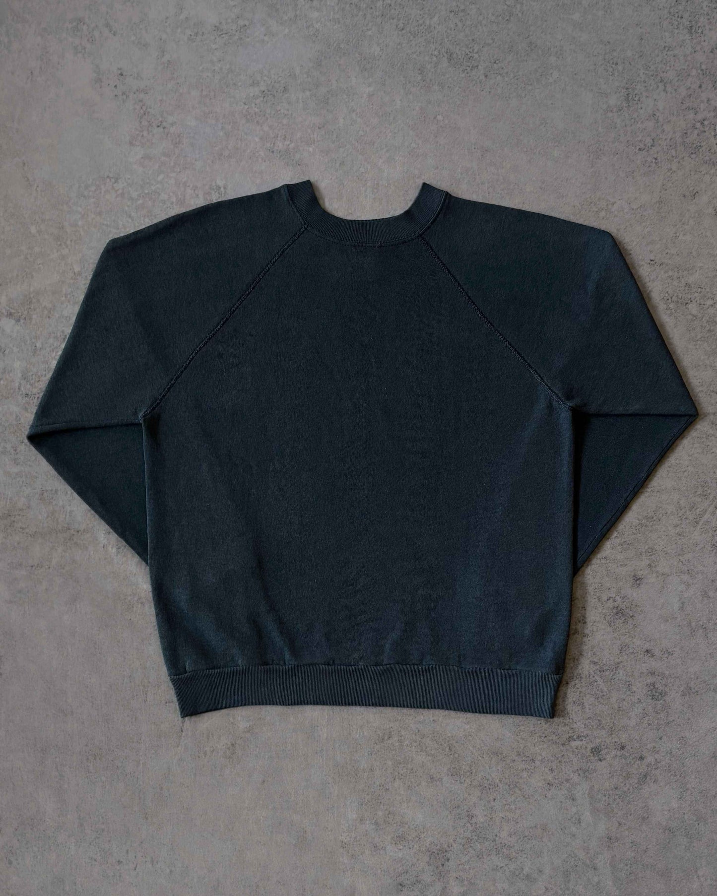 Vintage 80s Navy Blue Raglan Sweatshirt – Tultex – Made in USA – Blank Crewneck
