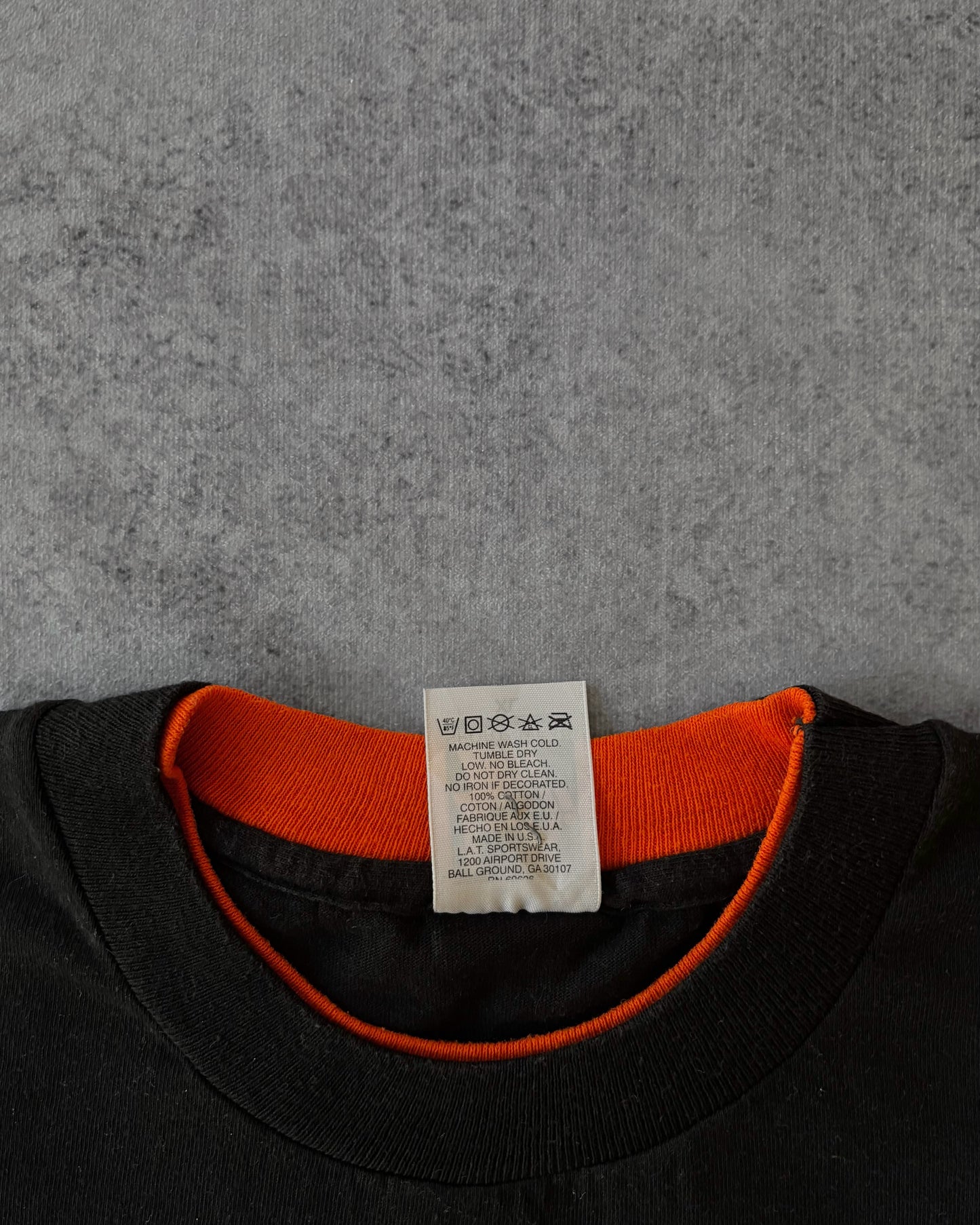 Vintage 1990s Black and Orange Blank Double Layer T-Shirt – LA Sportswear USA