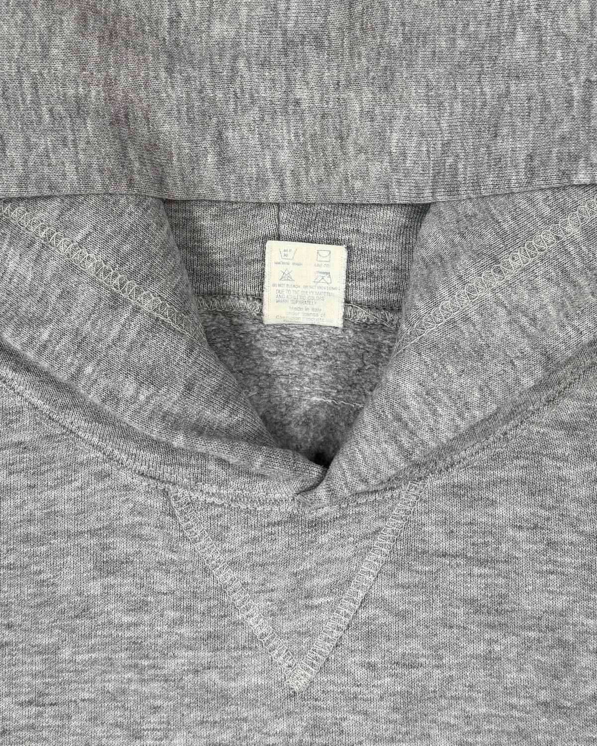Vintage late 1980s Indiana University Champion raglan hoodie, fabric detail