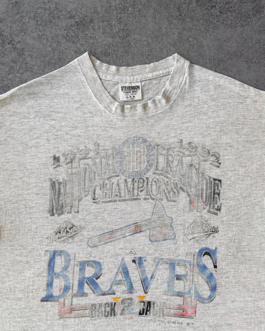 Vintage 1992 Braves Back 2 Back Tee – Faded and Distressed MLB Vintage Shirt
