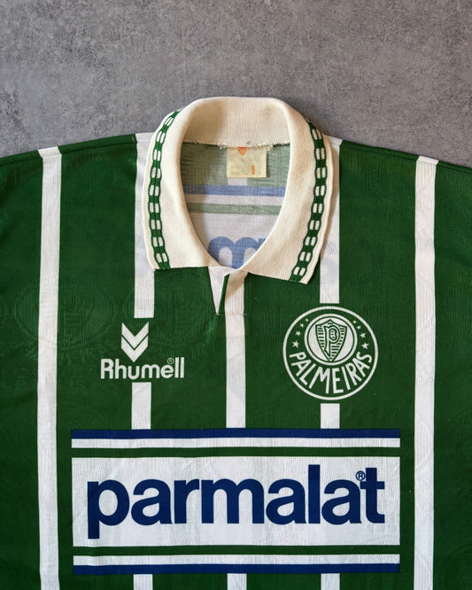 Vintage Palmeiras 93–94 Rhumell Home Shirt #10 Zinho – Parmalat Era – FPF Campeão Patch