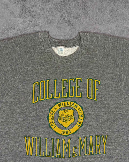 Vintage 1980s William & Mary College Crewneck Sweatshirt – Artex Made in USA – Classic Collegiate Spellout