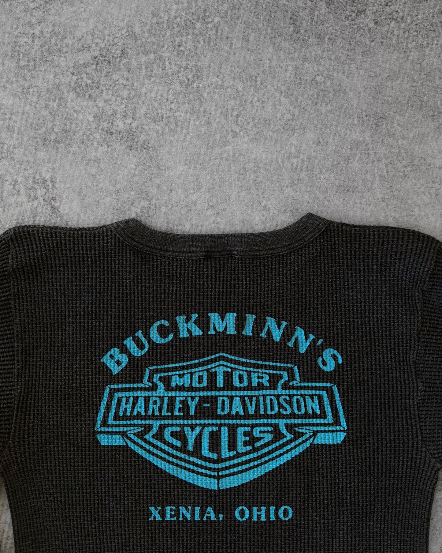 Vintage 1986 Harley-Davidson 3D Emblem Wild Breed Thermal Long Sleeve – Eagle Graphic – Made in USA