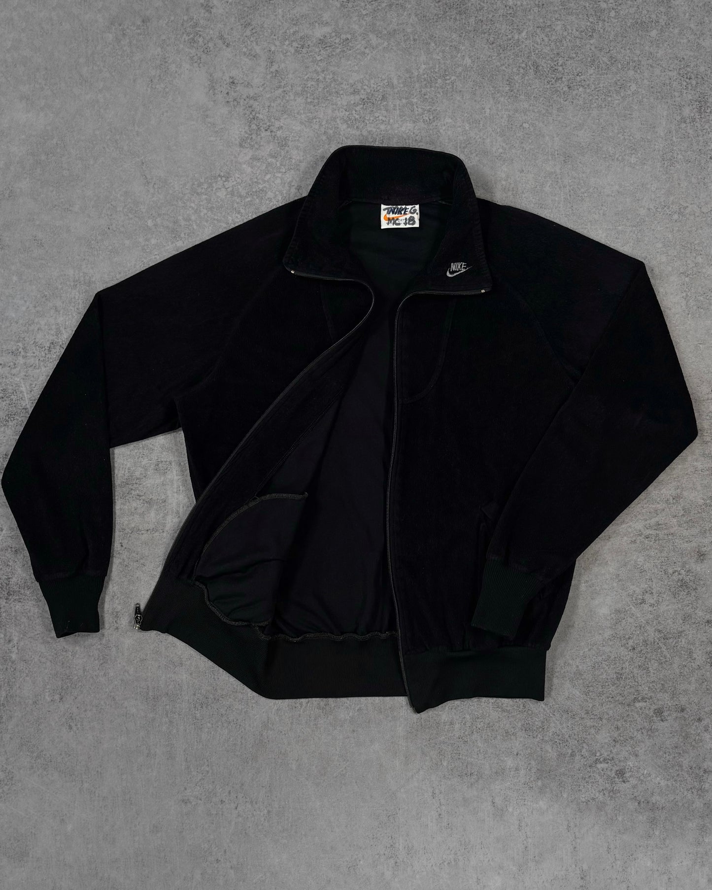 Vintage Late 1970s Nike Sportswear Track Jacket Black – Made in USA Early Swoosh