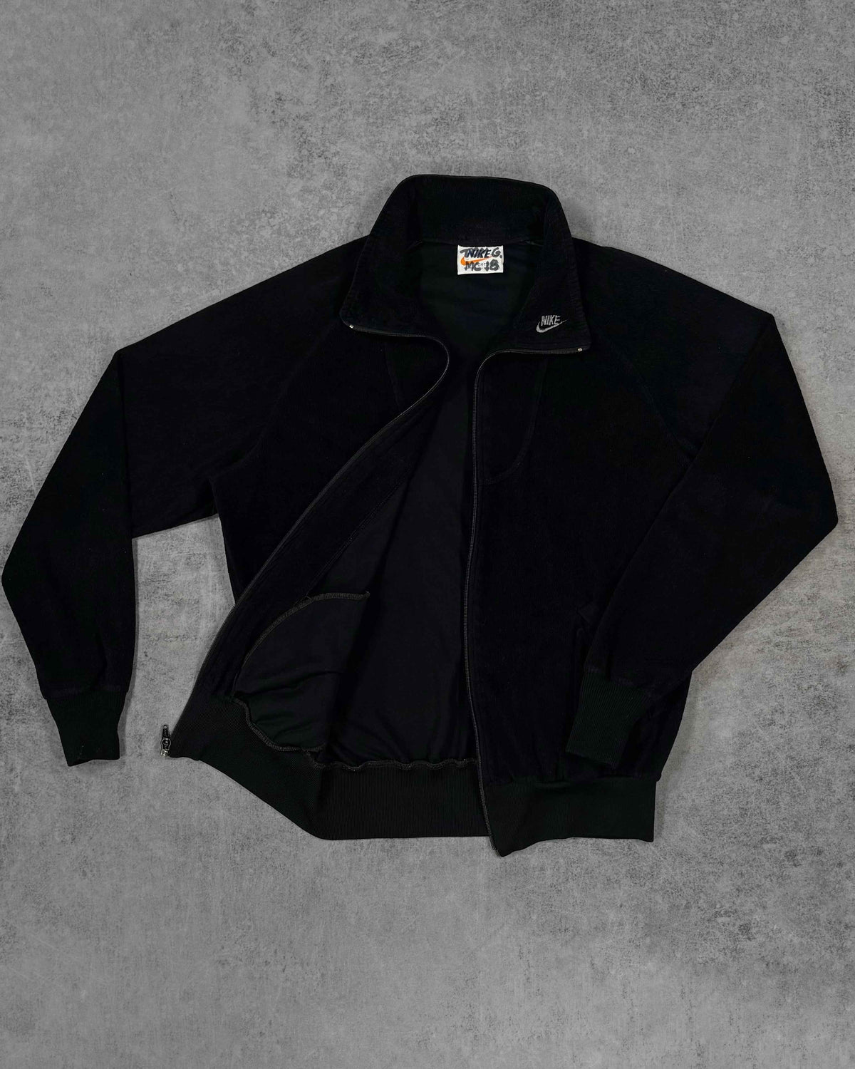 Vintage Late 1970s Nike Sportswear Track Jacket Black – Made in USA Early Swoosh