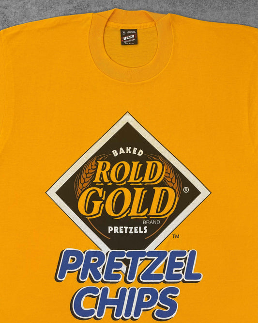 Vintage 1990s Roll Gold Pretzel Chips Graphic T-Shirt – Made in USA