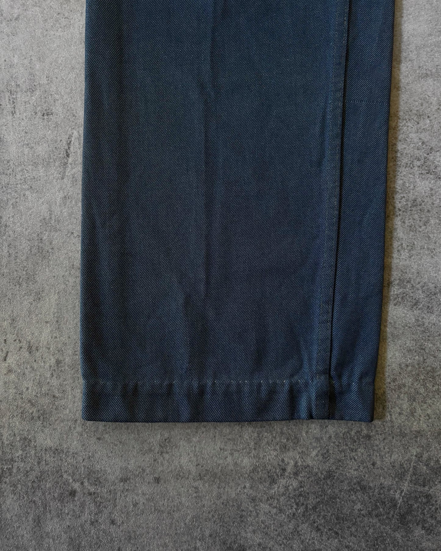 Vintage 1970s European Workwear Carpenter Pants – Blue Cotton Twill – Éclair Zipper