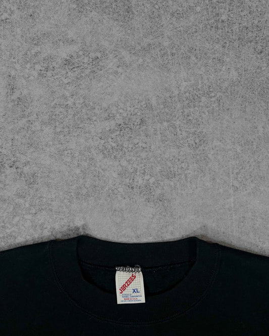 Vintage 1990s Jerzees Russell Blank Black Crewneck - Made in USA