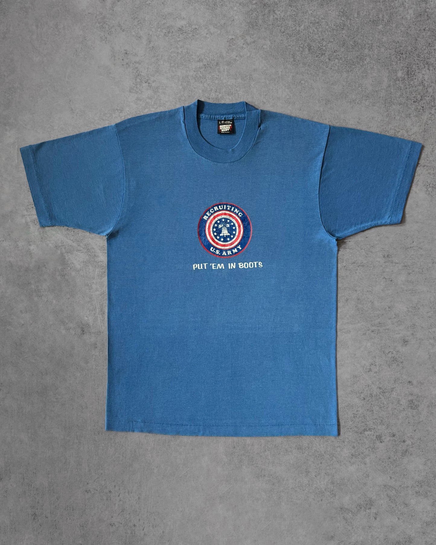 Vintage 80s US Army Recruiting Tee – Put ’Em in Boots Graphic – Made in USA