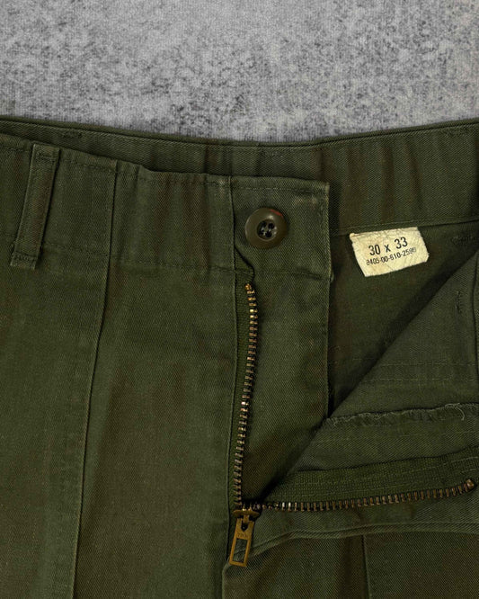 Vintage 1980s US Army OG-507 Fatigue Utility Trousers - Olive Green Military Pants
