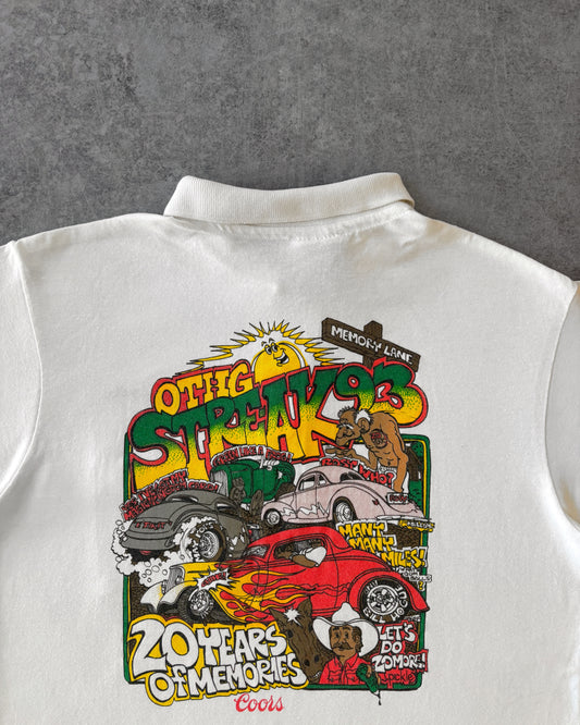 Vintage 1993 OTHG Streak Polo Shirt - Hot Rod Graphic - Made in USA