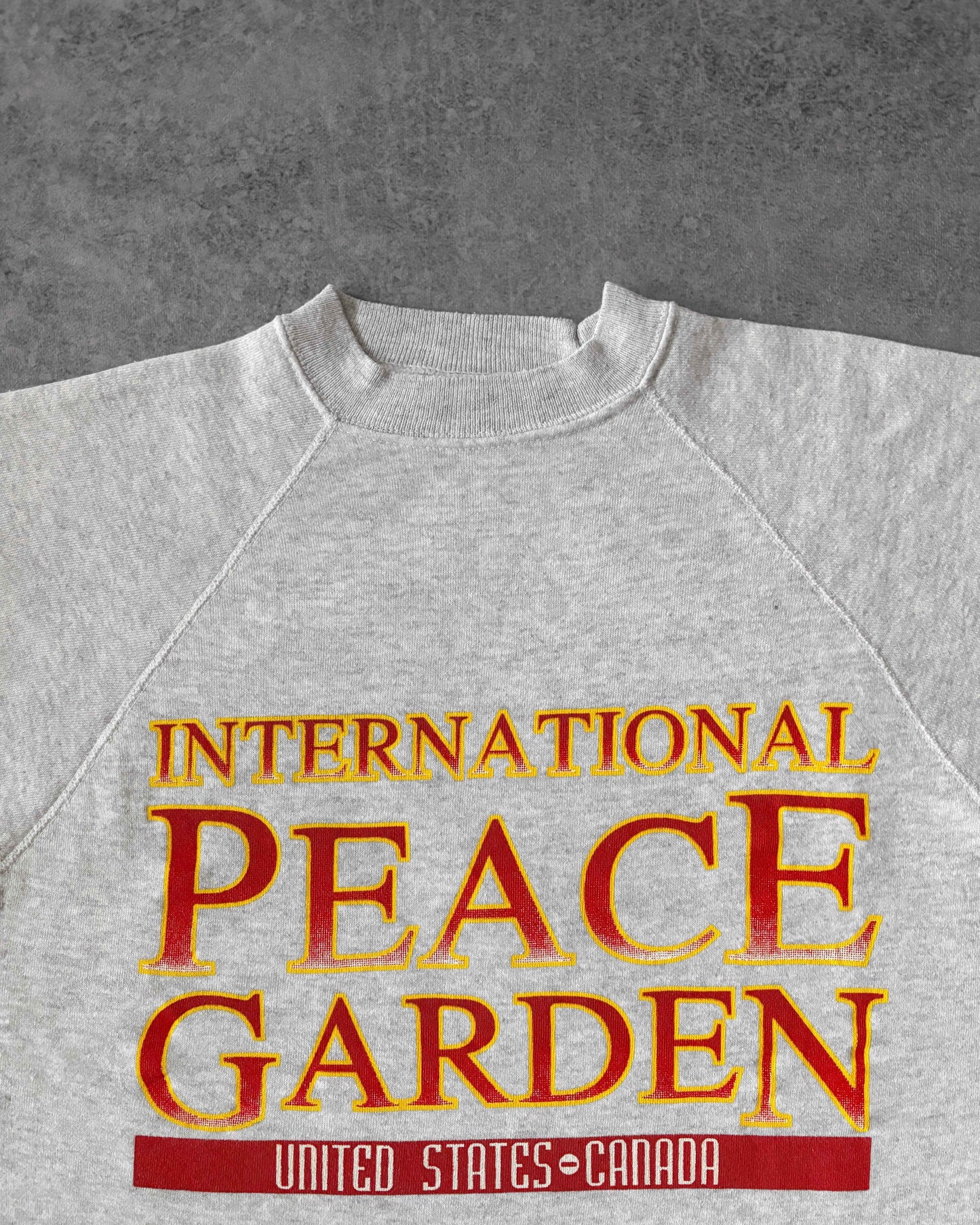 Vintage 90s International Peace Garden Crewneck - Hanes Beefy - Made in USA