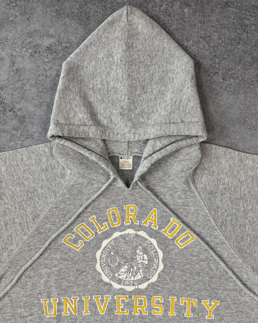 Vintage 1980s Champion Colorado University Hoodie – Embossed Puff Print