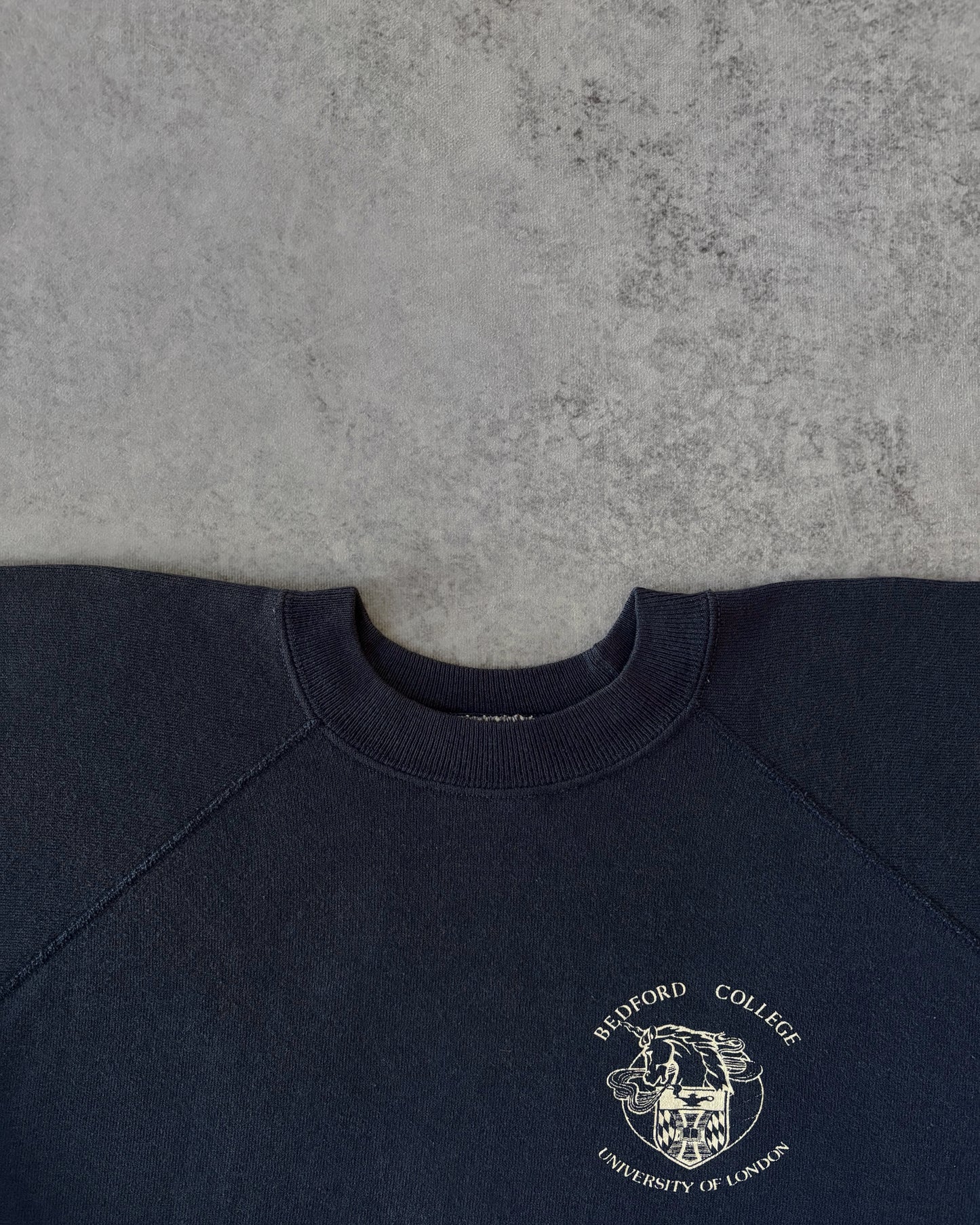 Vintage 1980s Bedford College University of London Crewneck – Navy Sweatshirt