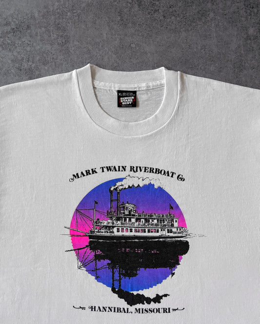 Vintage 80s Mark Twain Riverboat Tee – Vintage Hannibal Missouri Shirt – Screen Stars - USA Made