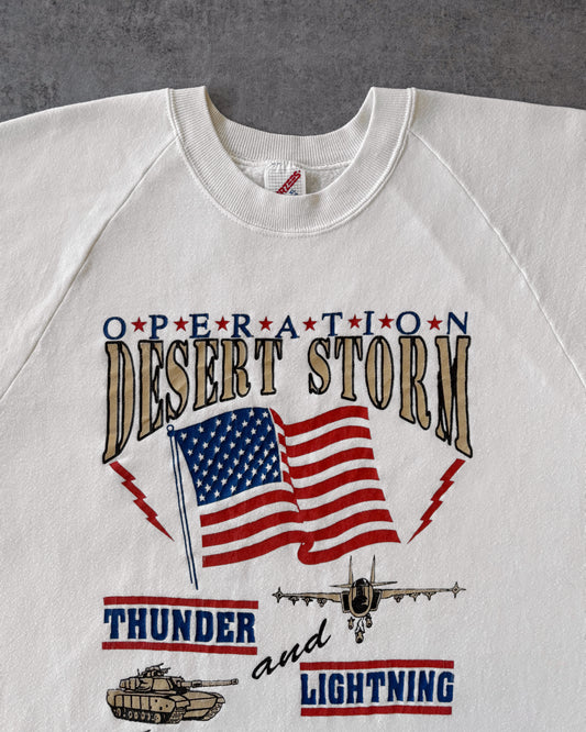 Vintage 1991 “Thunder & Lightning” Operation Desert Storm Sweatshirt – Military Crewneck