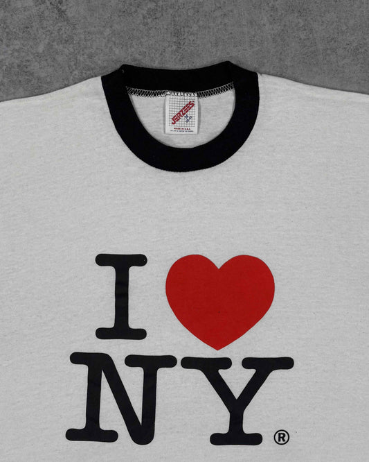Vintage 1980s I Love NY Ringer T-Shirt - Made in USA - Tourist Graphic Tee