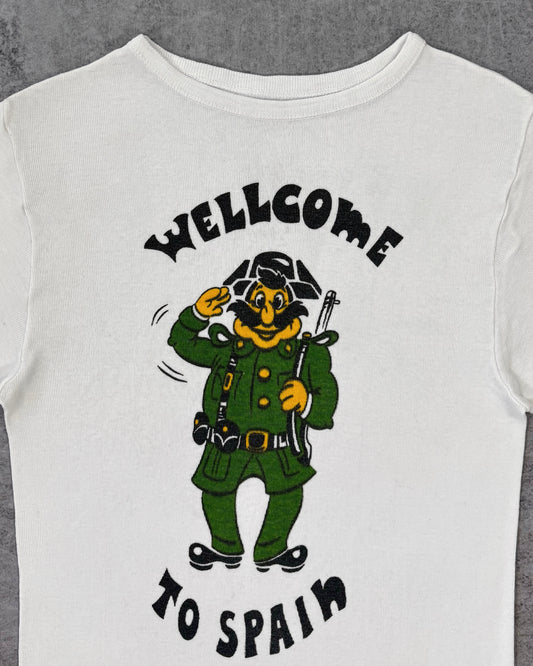 Vintage 1974 Welcome to Spain Franco Era Tourist T-Shirt - Spanish Civil Guard - Screen Print