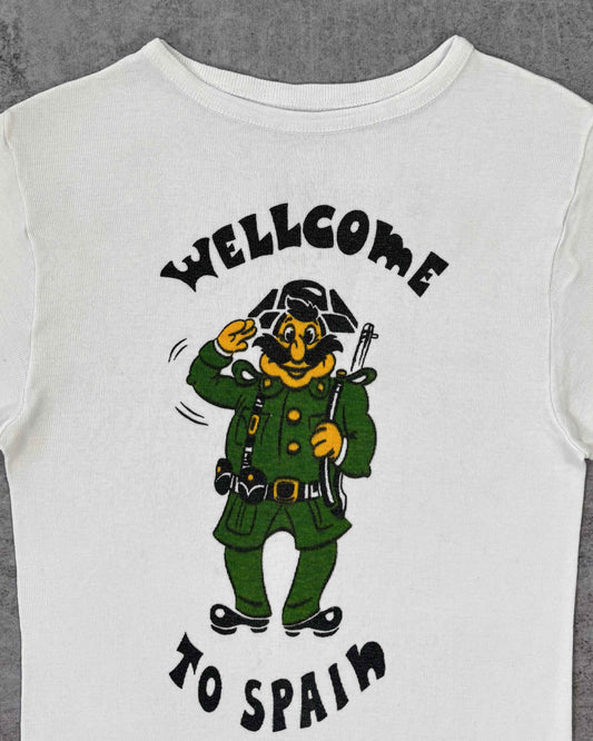 Vintage 1974 Welcome to Spain Franco Era Tourist T-Shirt - Spanish Civil Guard - Screen Print