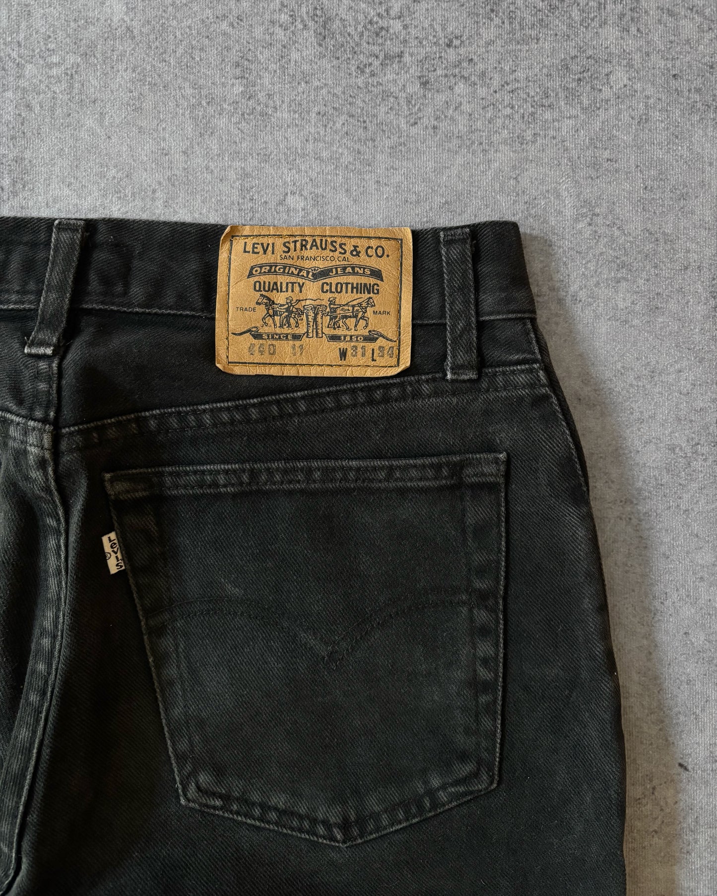 Vintage 1995 Levi’s 440 Black Jeans – Made in Italy – Button Fly
