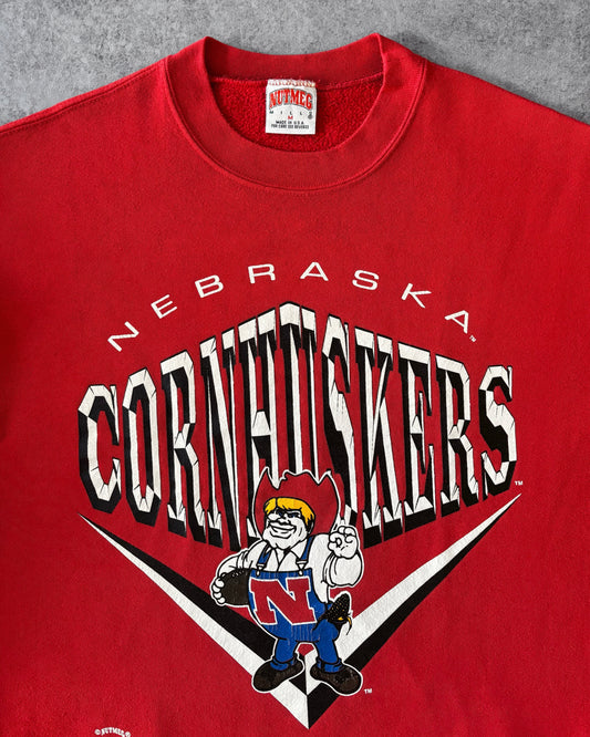 Vintage 1990s Nebraska Cornhuskers Sweatshirt – Nutmeg Mills – Made in USA