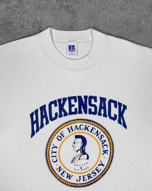 Vintage 1980s Russell Athletic Hackensack New Jersey Crewneck - Made in USA
