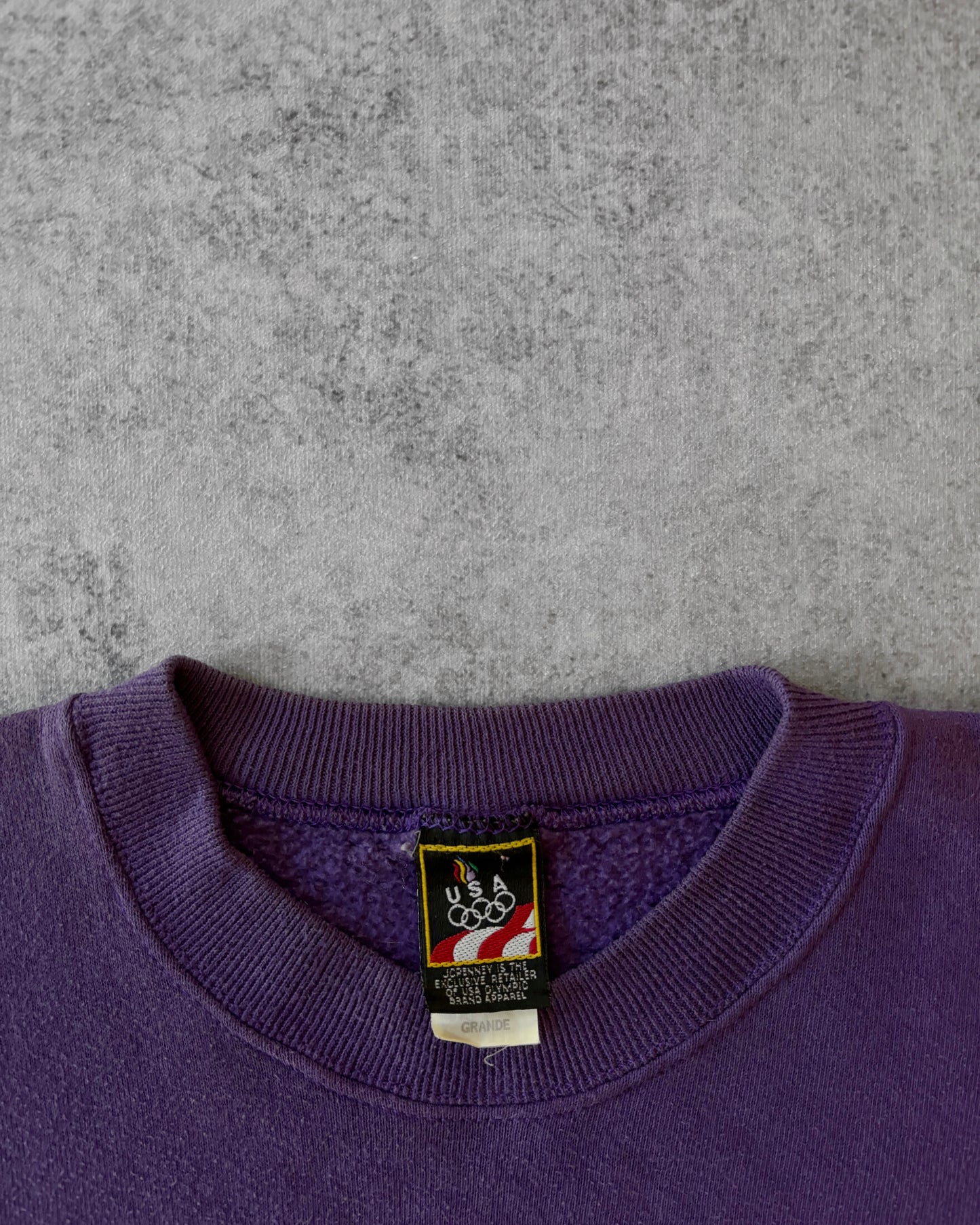 Vintage 1990s USA Olympics Purple Sun Faded Crewneck – Official Team USA