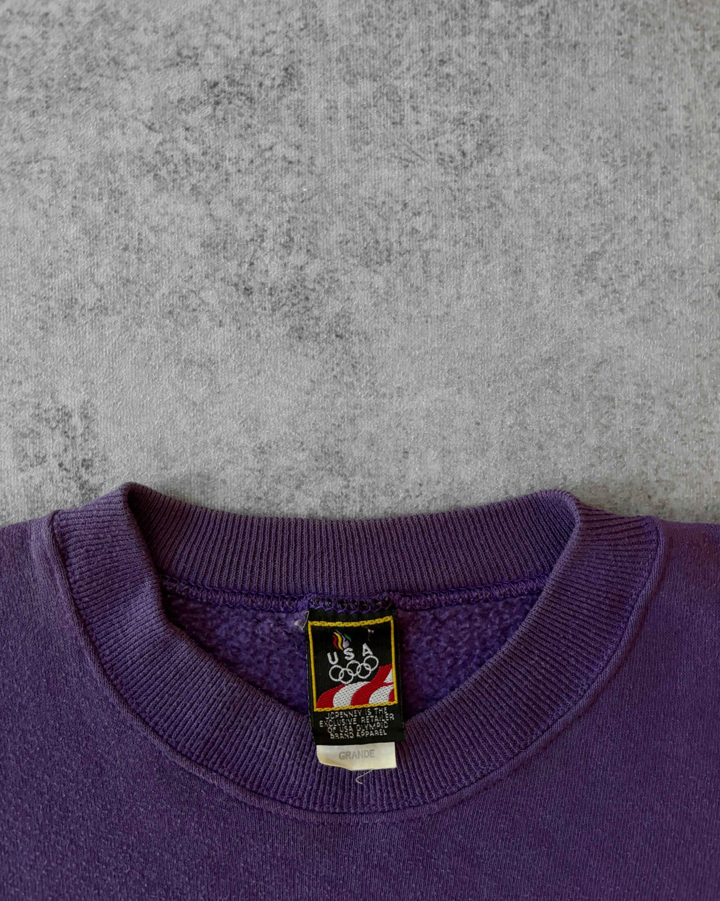 Vintage 1990s USA Olympics Purple Sun Faded Crewneck – Official Team USA