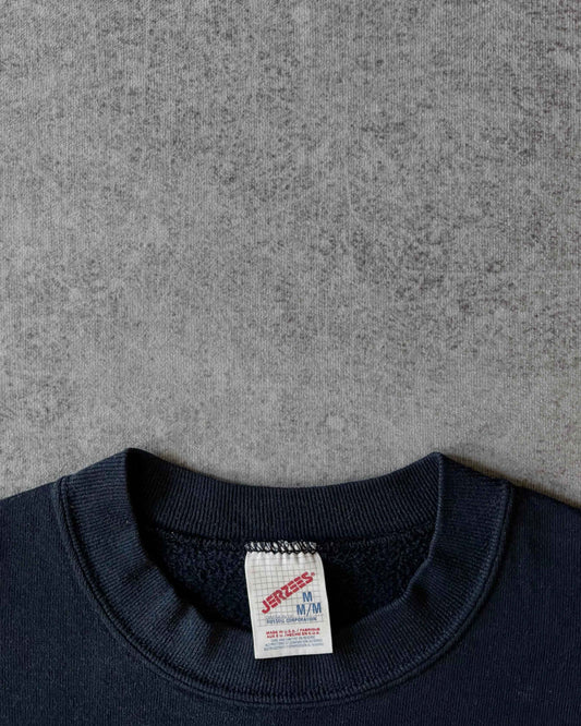 Vintage 80s Jerzees Sun Faded Navy Blue Crewneck Sweatshirt – Made in USA