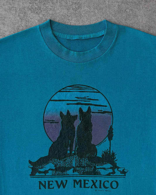 Vintage 80s Albuquerque Wolves Longsleeve – New Mexico Desert Graphic – Made in USA