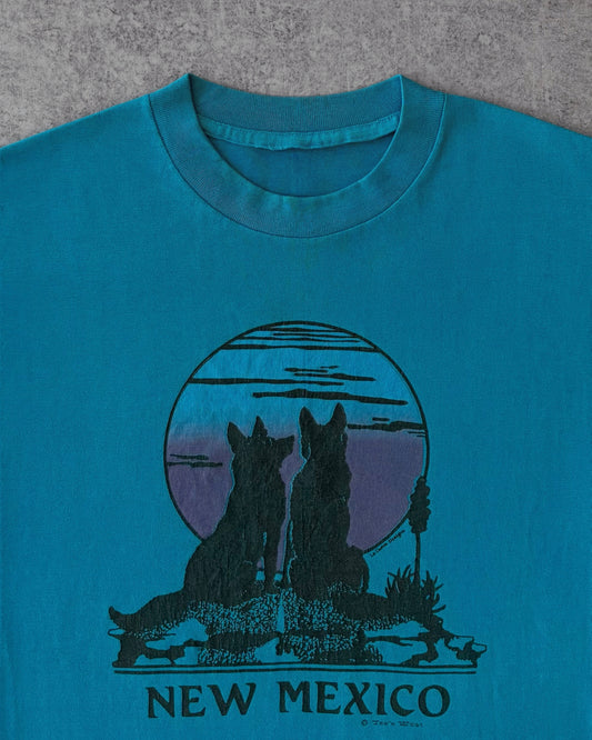 Vintage 80s Albuquerque Wolves Longsleeve – New Mexico Desert Graphic – Made in USA