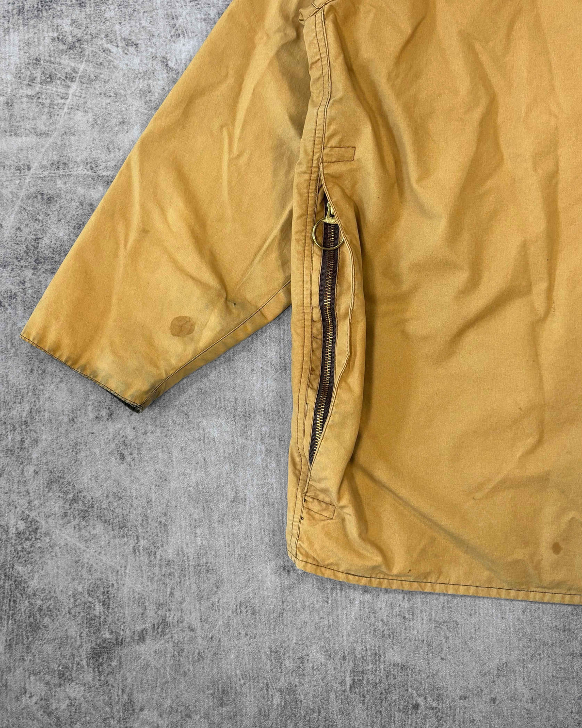 Vintage 1990s Barbour Beaufort Wax Jacket Mustard Yellow – Made in England British Field Jacket