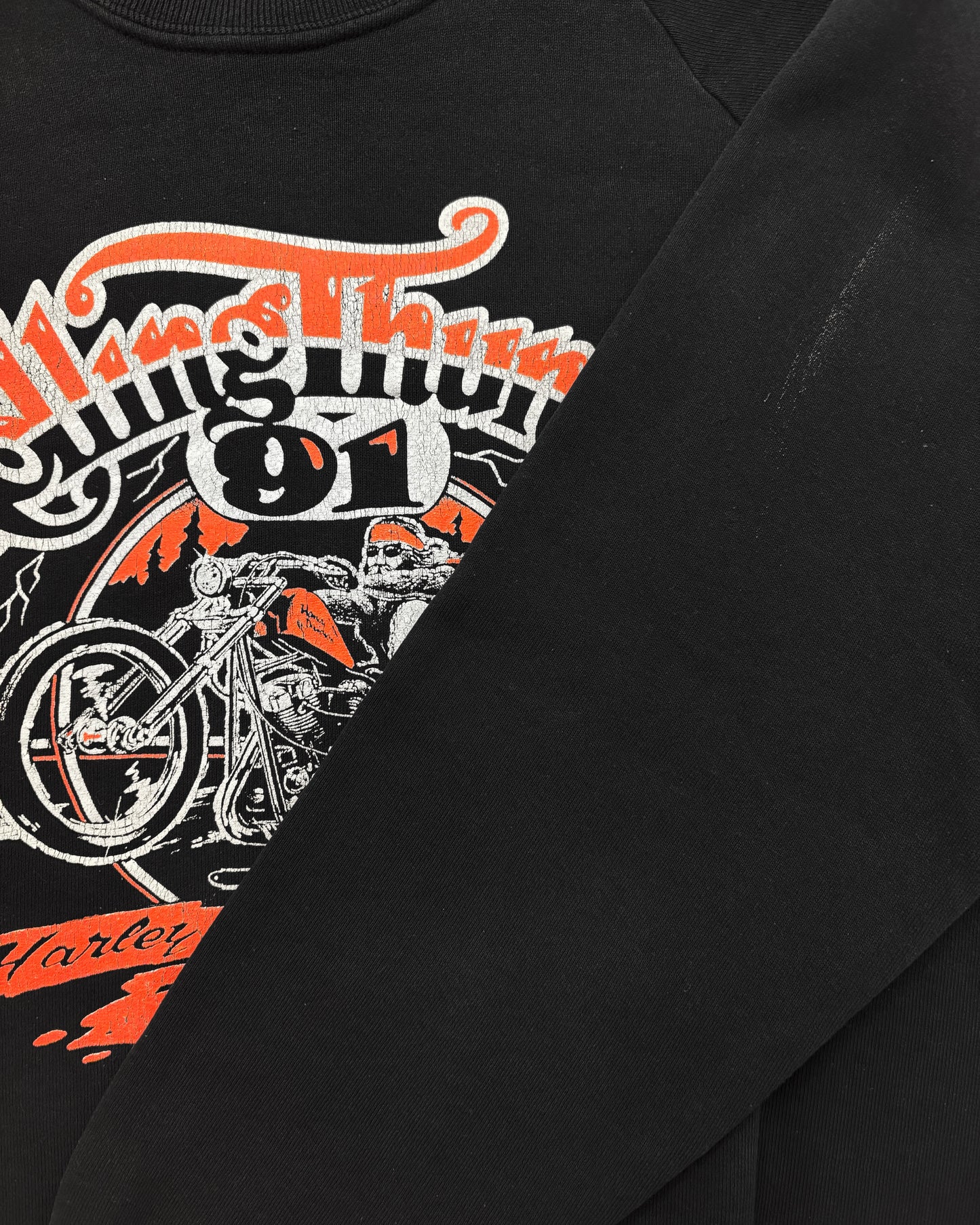 Vintage 1991 Harley-Davidson Biker Crewneck – Rolling Thunder ’91 – Winnipeg