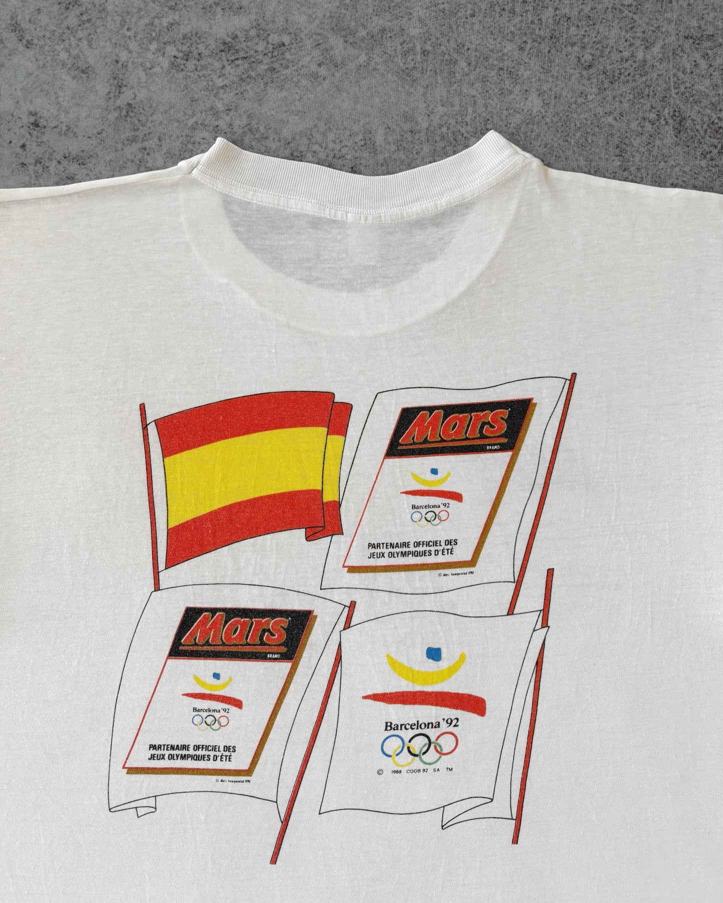 Vintage 1992 Barcelona Olympics Mars Running T-Shirt – Track Graphic