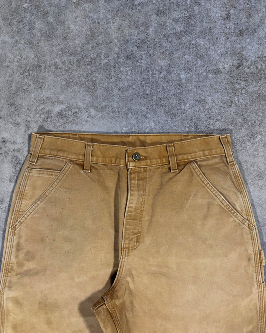 Vintage 2006 Distressed Carhartt Carpenter Pants - Brown Duck Canvas - Made in USA