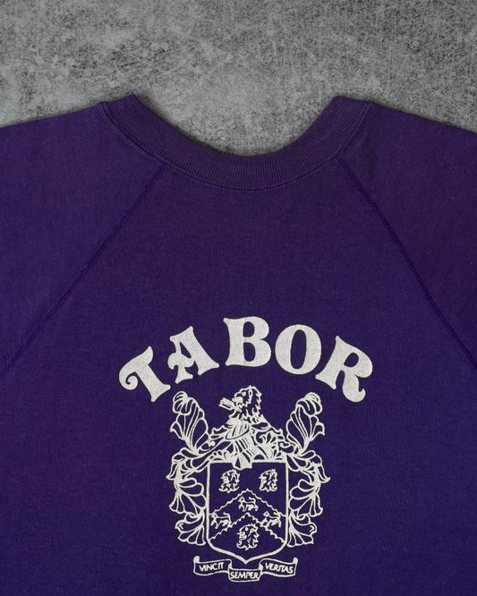 Vintage 1980s Collegiate Pacific Tabor Crest Raglan Crewneck - Made in USA