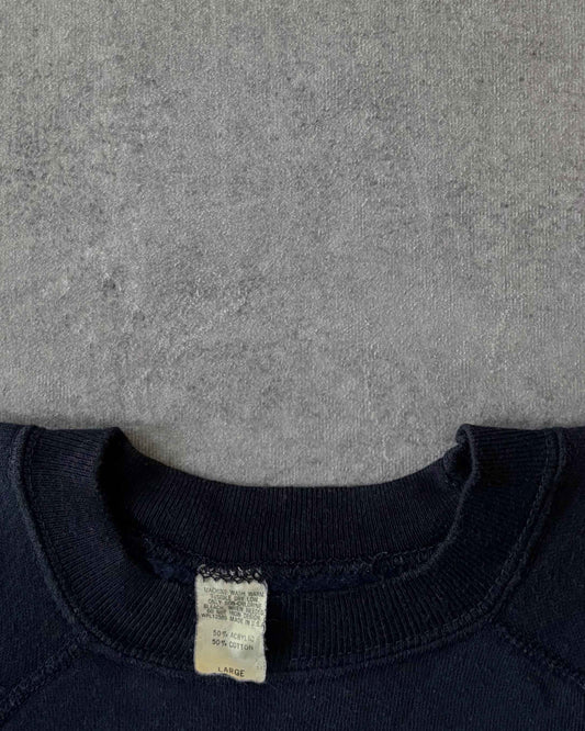 Vintage 70s Navy Raglan Blank Sweatshirt – Made in USA