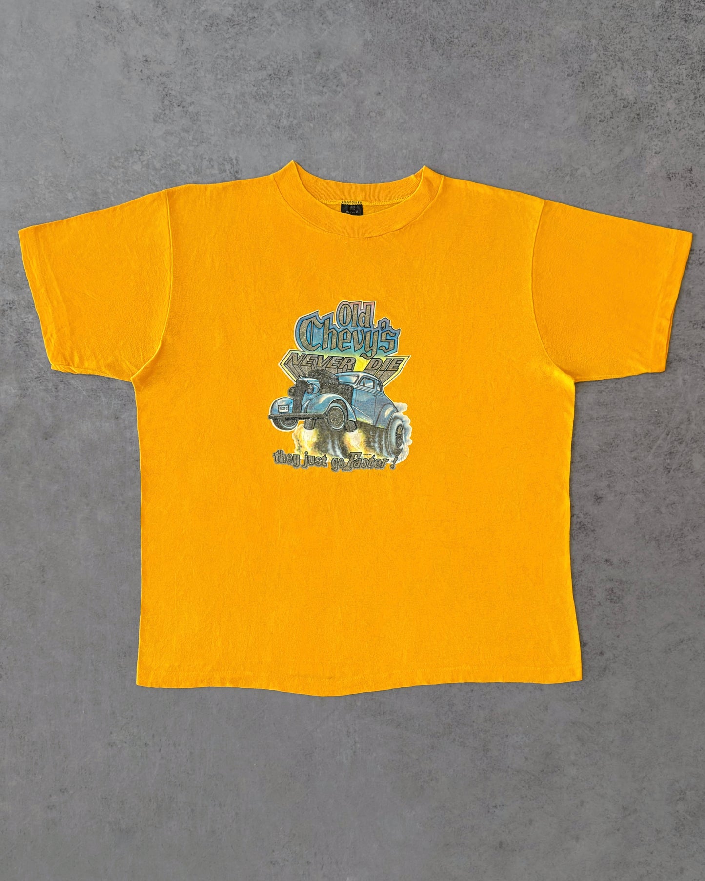 Vintage 1979 Roach Studios “Old Chevy’s Never Die” T-Shirt – Made in USA