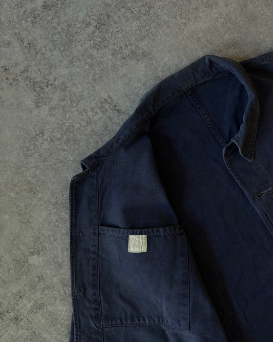 Vintage Bleu de Travail French Work Jacket – Indigo Chore Coat – Mid 20th Century