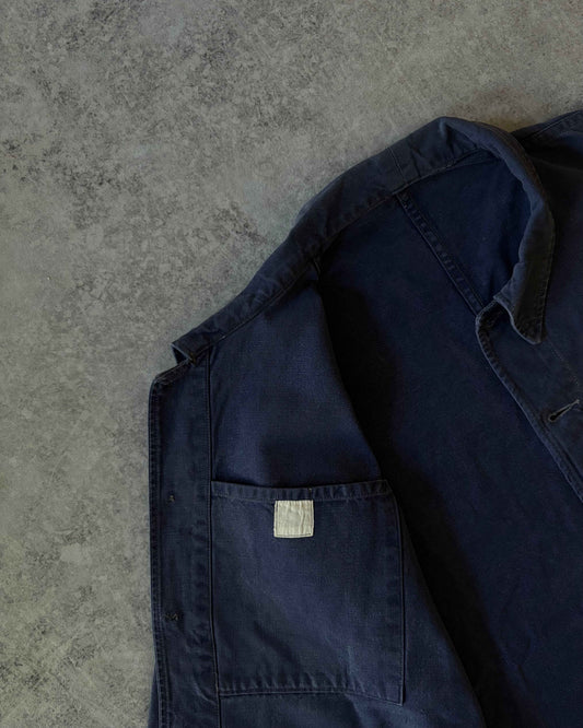 Vintage Bleu de Travail French Work Jacket – Indigo Chore Coat – Mid 20th Century