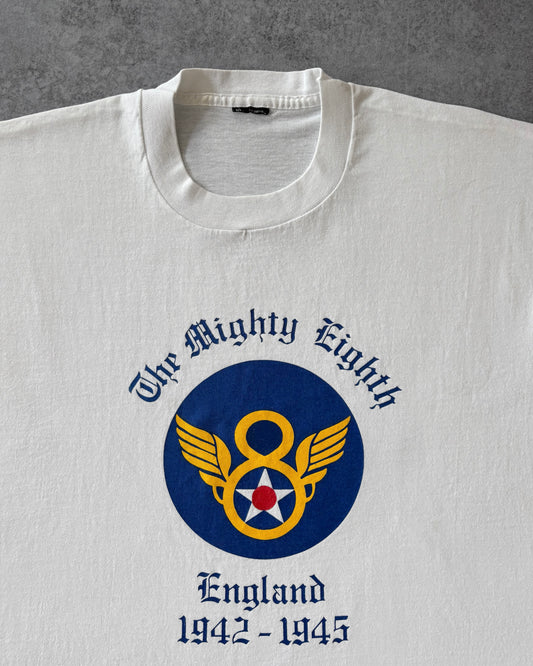 Vintage 80s Mighty Eighth Air Force T-Shirt – WWII England 1942–1945 – Made in USA