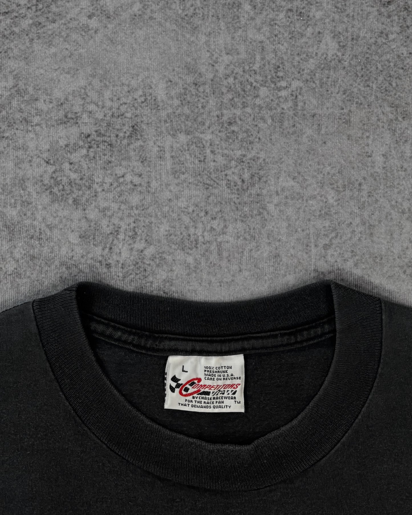 Vintage 1996 Dale Earnhardt Sr Man On A Mission NASCAR t-shirt fabric detail