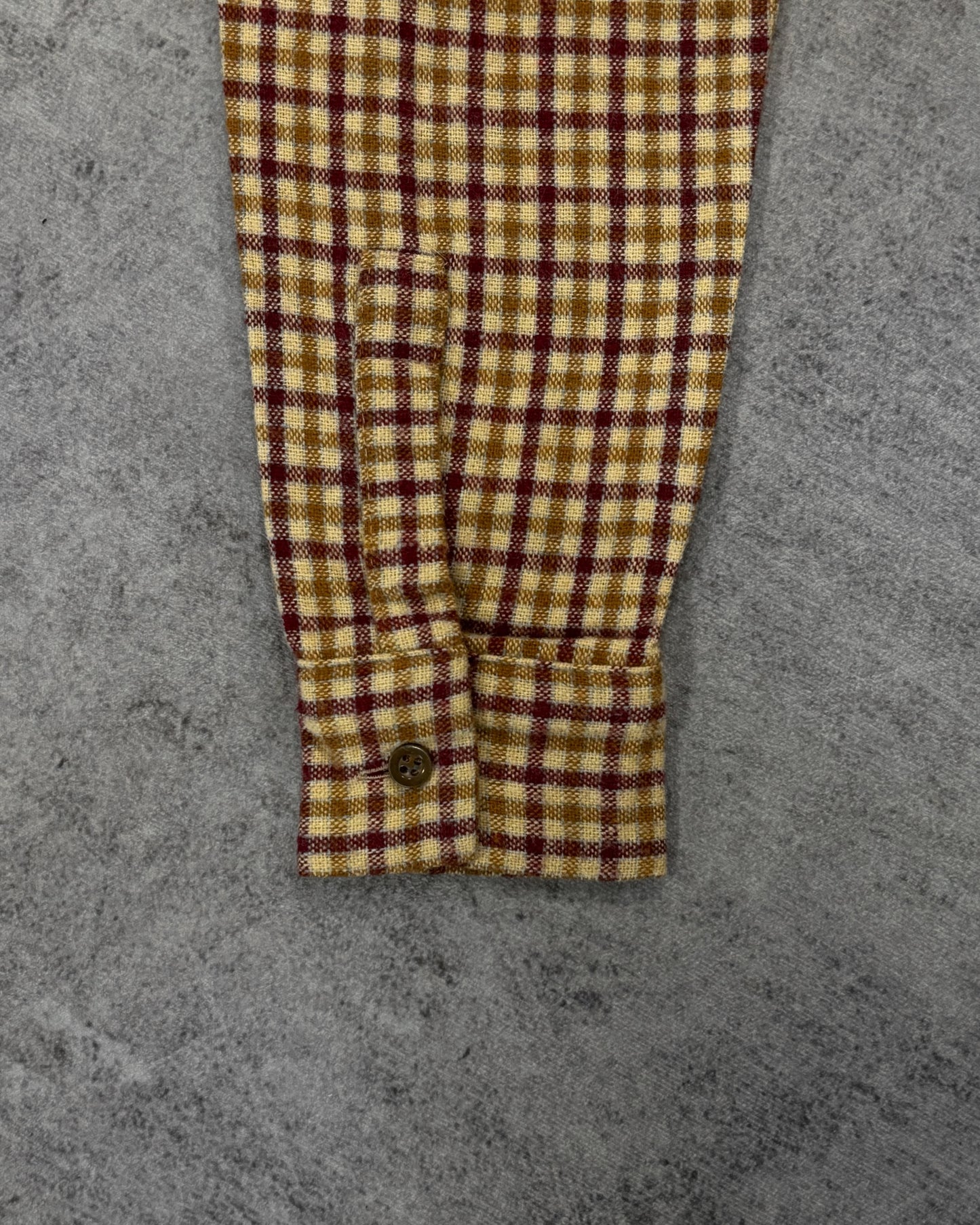 Vintage 1970s Plaid Brown Burgundy Flannel Shirt - Button Up Plaid Shirt