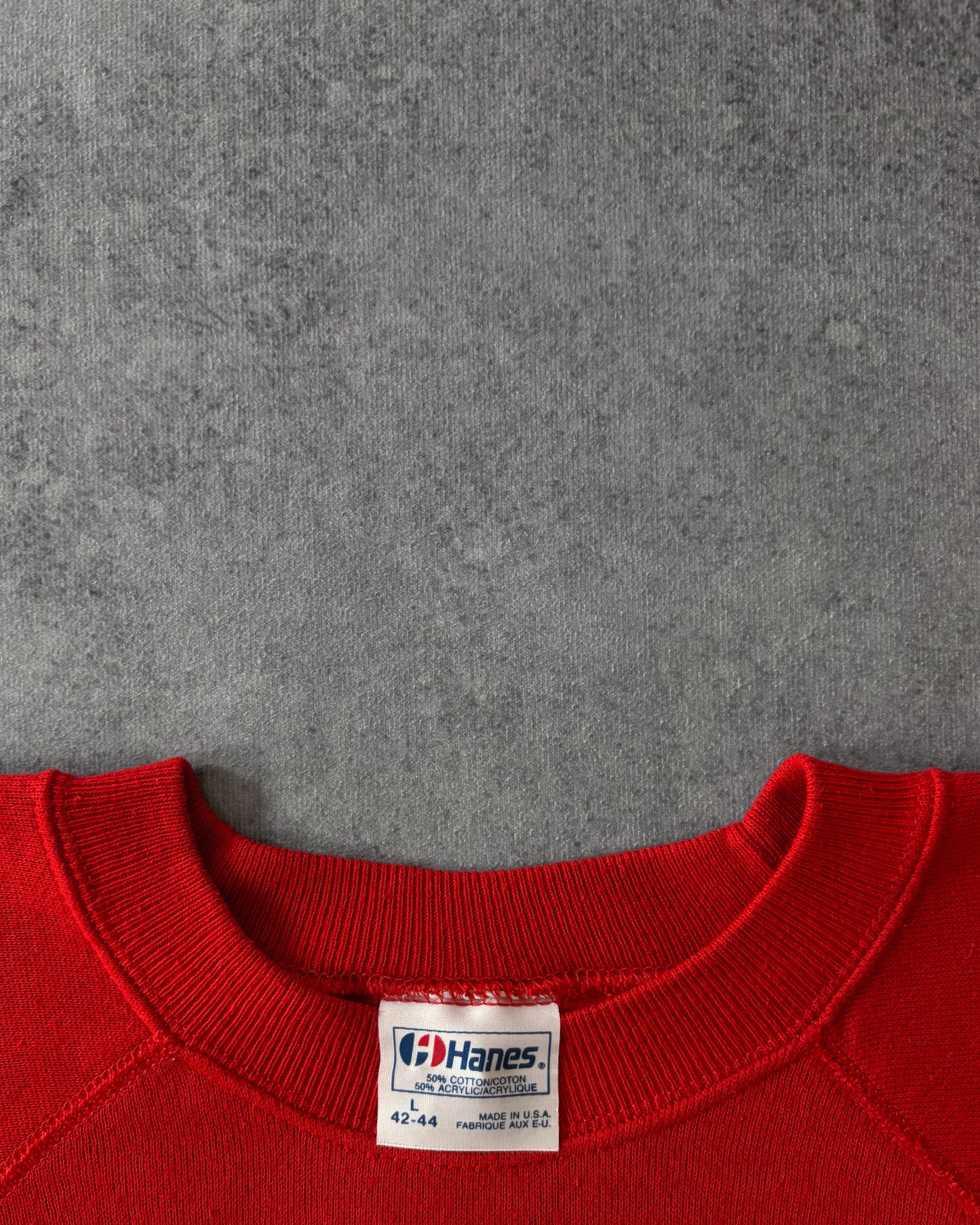 Vintage 1980s Madeline Island Lakeview School Sweatshirt – Made in USA – Red Raglan Crewneck