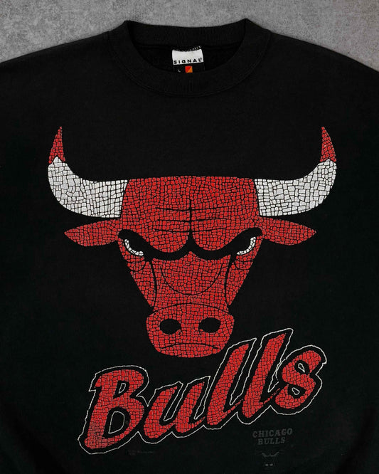 Vintage 1990s Chicago Bulls Mosaic Logo Crewneck - NBA - Made in USA